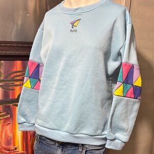 Blue Geometric Pattern Men's Sweater